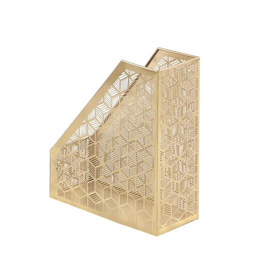 12" Gold Iron Glam Magazine Holder